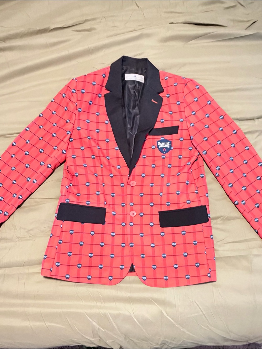 Samuel Adams Tipsy Elves Beer Blazer Red Black Men's M